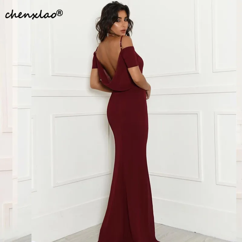 

Vestido Mermaid Evening Dresses Long Boat Neck Spaghetti Strap Floor Length Formal Party Gowns Evening Dress Robe de soiree