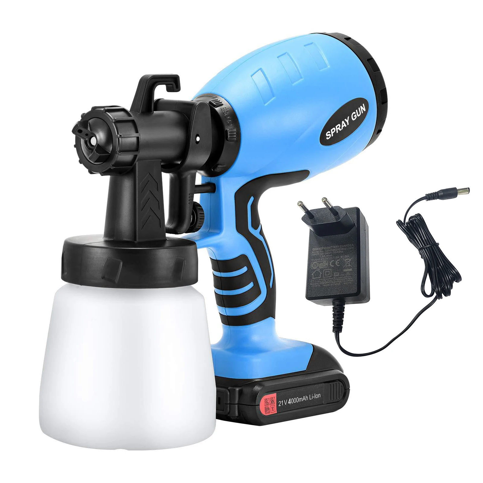 

KKMOON беспроводной распылитель краски с диаметром 1,8 мм, аналогичный литиевому аккумулятору 4000 мАч, 550 Вт, контейнер 1000 мл для окраски дома