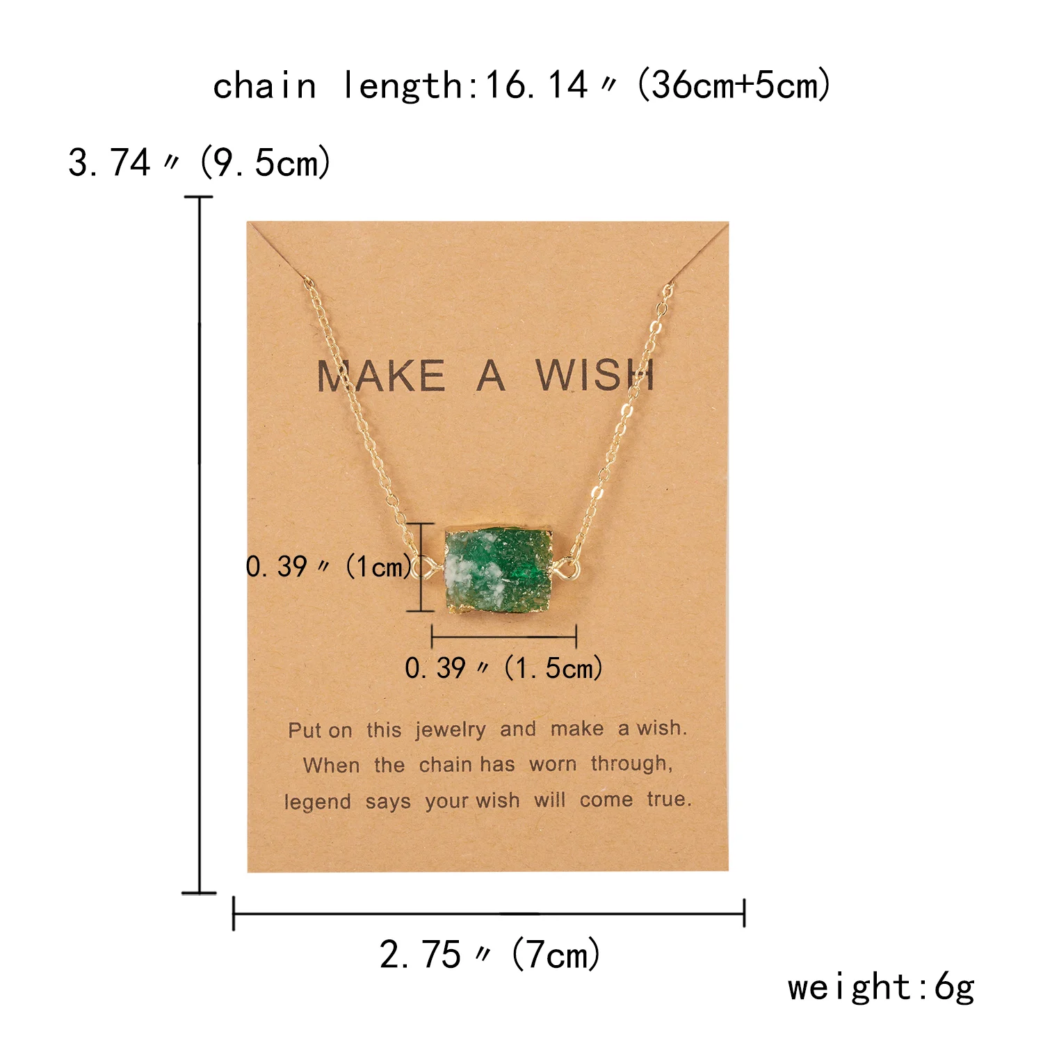 

New Simple Imitation Natural Stone Geometric Pendant Necklace Women Jewelry Gold Color Chain Choker Colorful Girls Party Gift