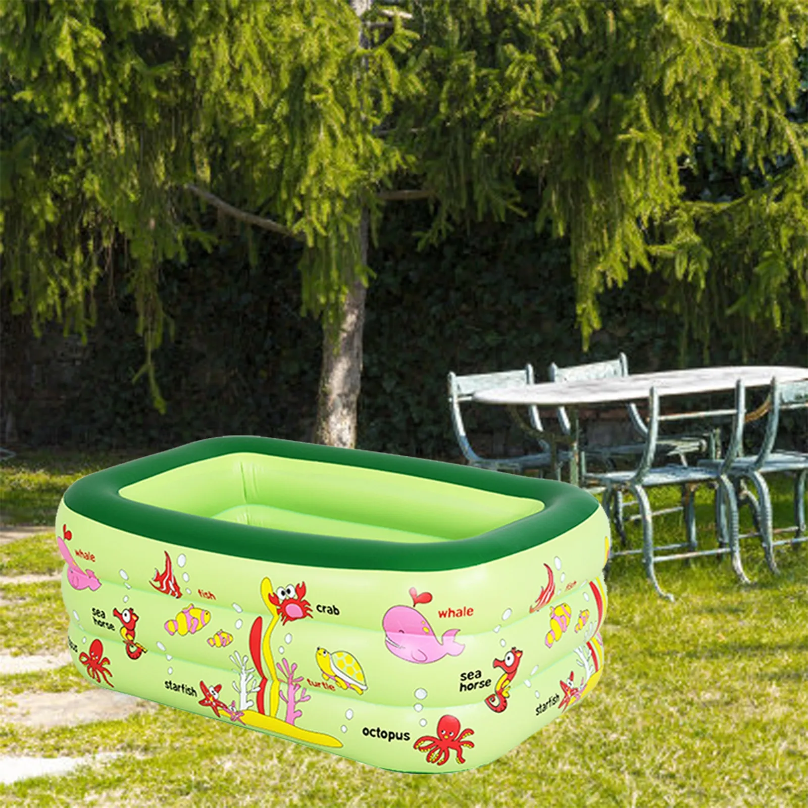 

130x85x55 см Прямоугольный надувной бассейн, утолщенный ПВХ детский бассейн для купания, уличная ванна, летний бассейн для детей # g3