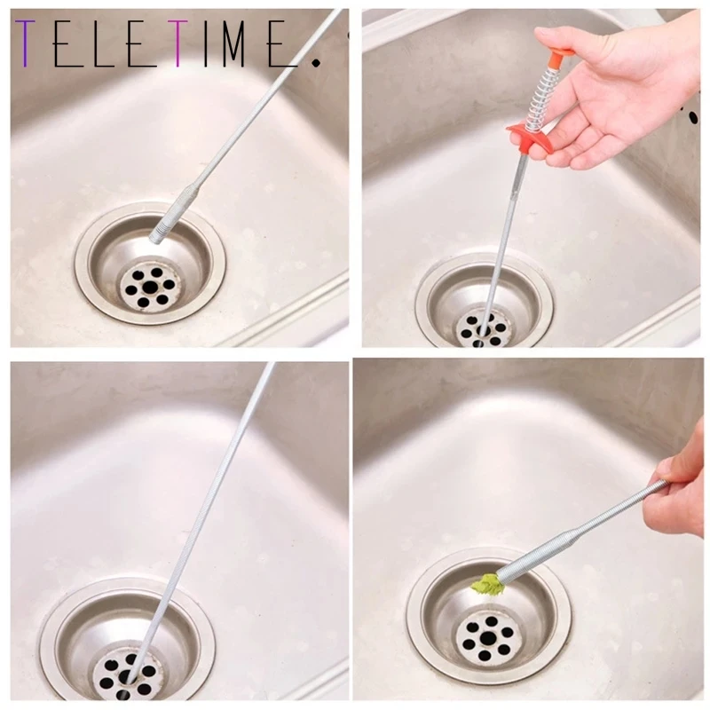 60 см Гибкий крючок для раковины инструменты чистки кухонной щеточка с рукояткой