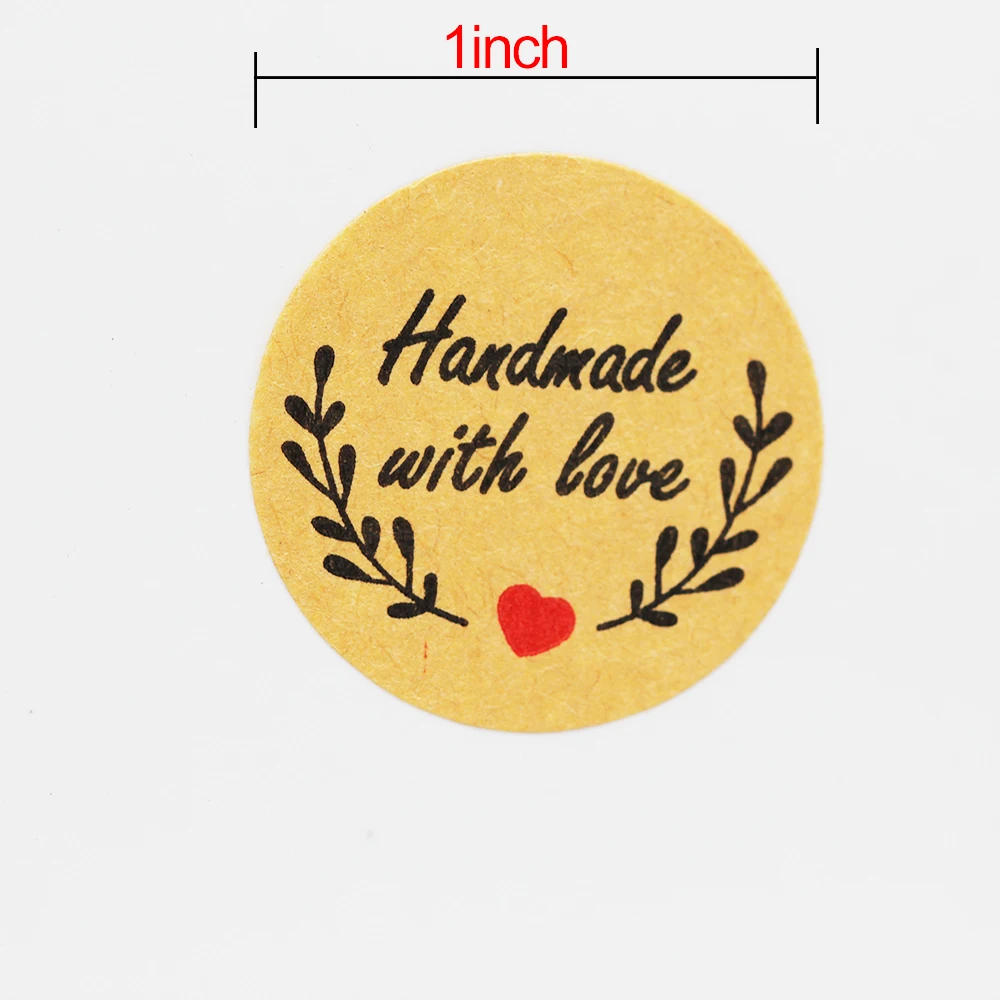 500 шт./рулон круглые наклейки ручная работа с любовью|Упаковка и стойки для