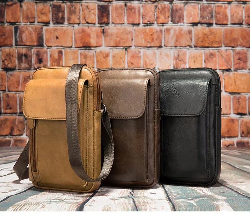 Мужские поясные сумки из натуральной кожи поясная сумка 6 5 дюймов для телефона