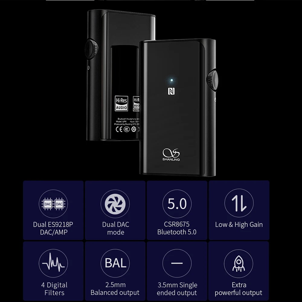 Shanling UP4 CSR8675 Bluetooth 5 0 USB ЦАП ES9218P усилитель высокого разрешения LDAC LHDC APTX HD AAC SBC Knoowles