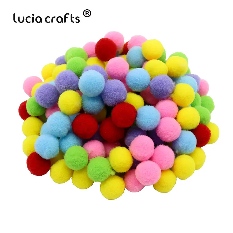 Lucia Crafts High Elastic Hair Ball 10/15/20/25mm Mixed Color Pom For Toy Kid Handmade Craft J0603 | Дом и сад