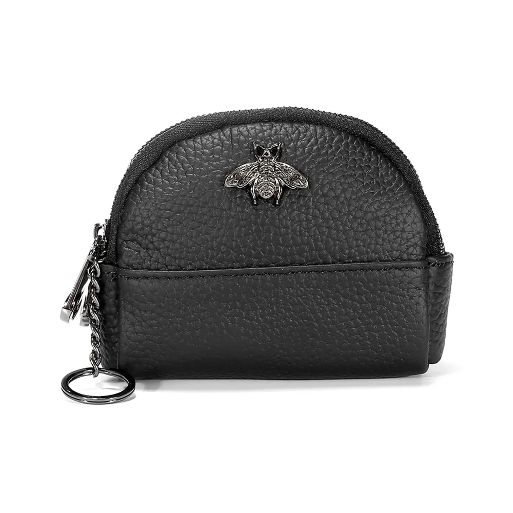 black 6005 CICICUFF женский кошелек для монет из натуральной кожи, Женский Органайзер на двойной молнии для путешествий, мини-сумочка, женская сумка для хранения, маленькие кошельки, новинка - Цвет: black 6005