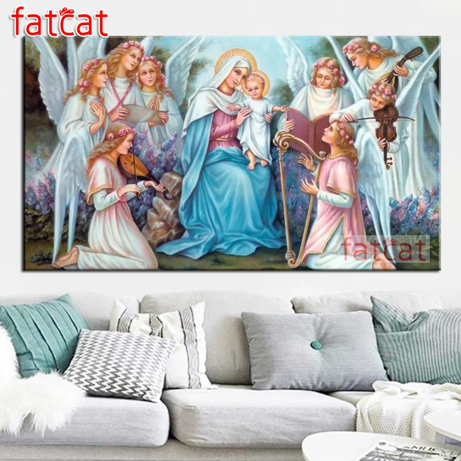 Алмазная живопись с ангелом FATCAT алмазная вышивка голосом и музыкой