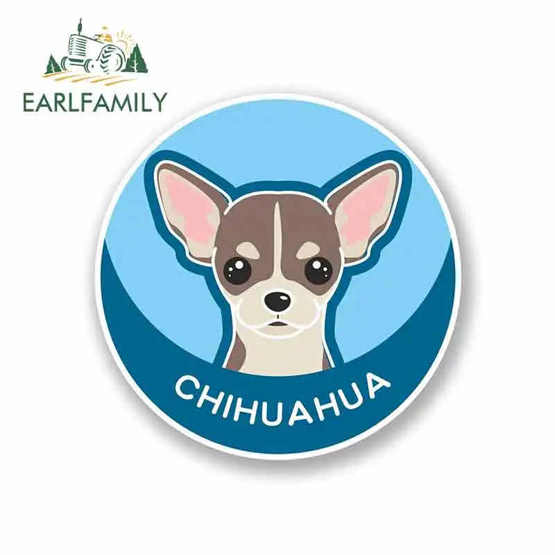 

Автомобильные аксессуары EARLFAMILY для чихуахуа, мультяшных собак, комиксов 12,9, шлема, фургона, 3D JDM, 13 см х виниловые наклейки на машину см