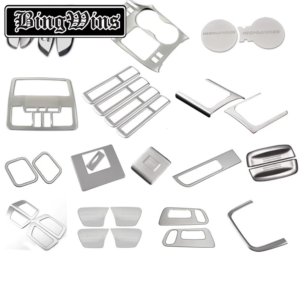 

BeingWins Car Styling For Toyota Highlander 2015-2019 Stainless Steel Interior Modification Full Set of Automobile Modeling