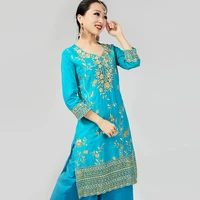 vintage india pakistan clothing womens hijab embroidered blouse tops pants suits 3pcs set sarees kurties muslim dubai abayas