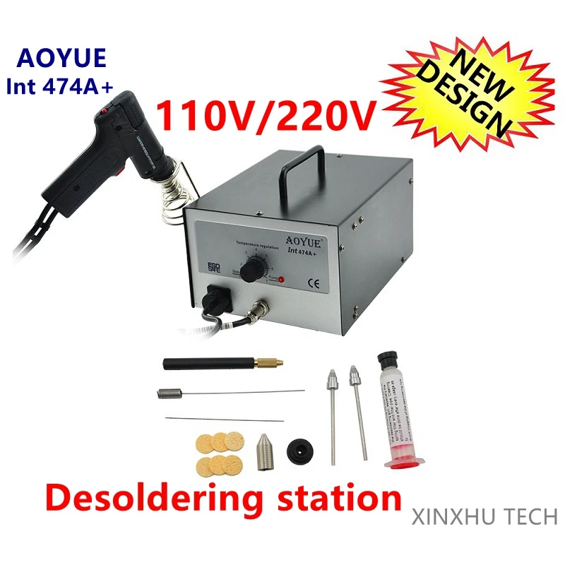 AOYUE Int 474A+ Portable Electric Tool Rework Solder Desoldering Station DESOLDERING GUNS Welding free shipping | Инструменты