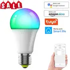 Умная лампочка Tuya 10 Вт, с Bluetooth, E27, RGB, светодиодная лампа с регулируемой яркостью, приложение Smart Life, голосовое управление для Google Home, Alexa