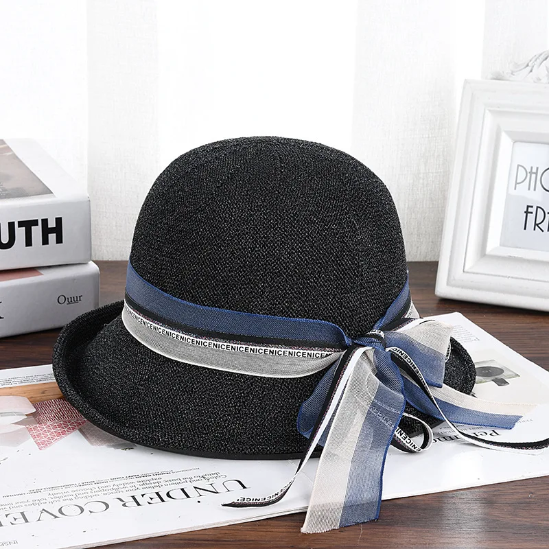 

Ladies Summer Hat Bowknot Flip-Brim Hat Solid Color Letter Sunscreen Hat Soft And Fashionable Outdoor Ladies Hat