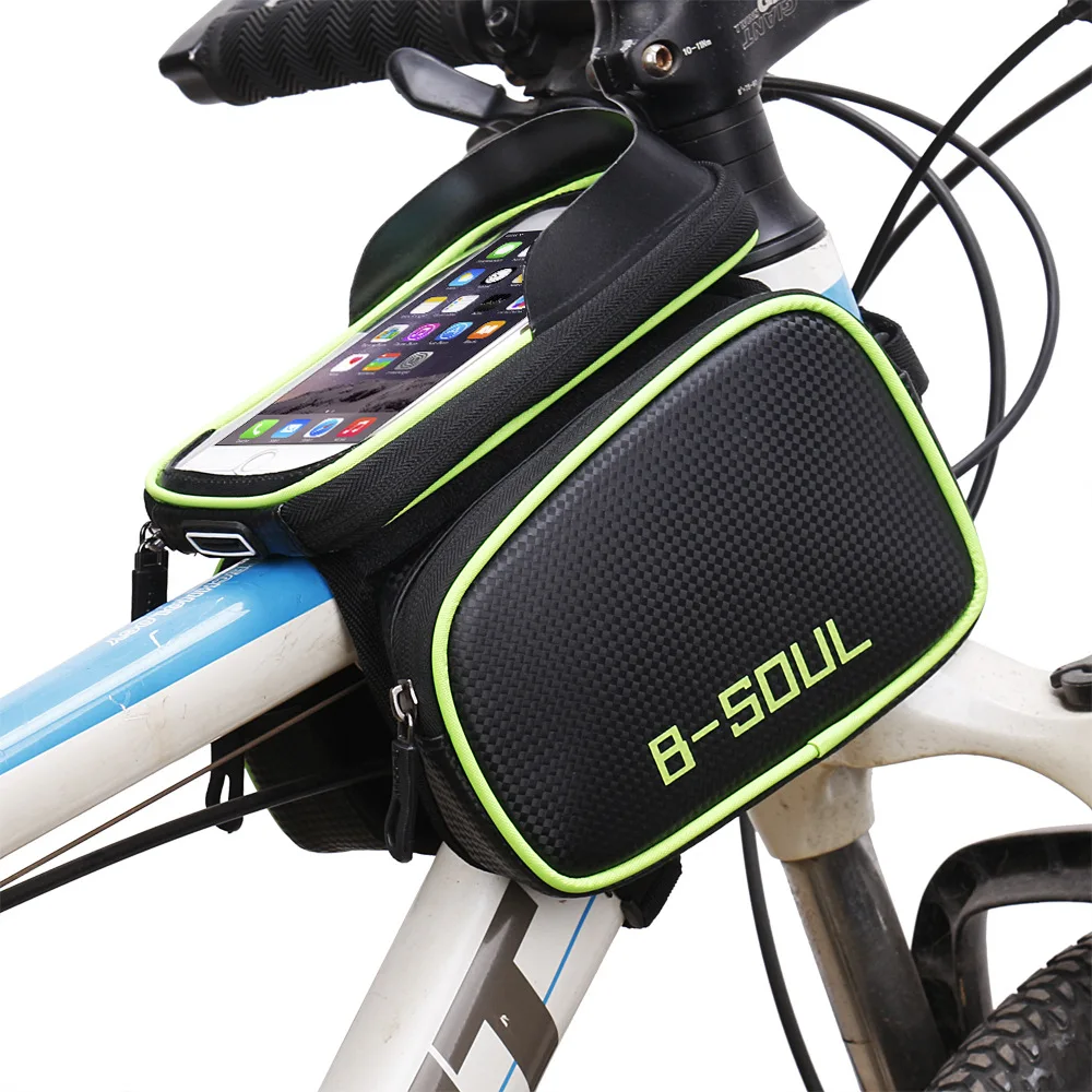 

B-SOUL сумка для велосипеда передняя балка сумка горный велосипед седло мешок Мобильный телефон сумка верхняя труба сумка для верховой езды с...