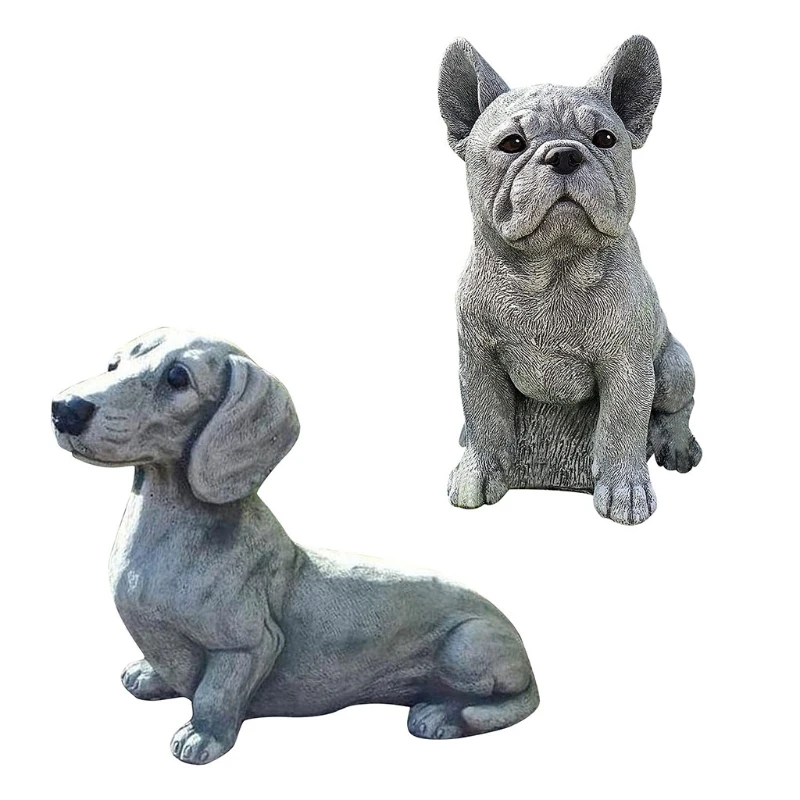 

Pet Dog Statue Garden Decor Memorial Dog Figurines for Dog Lovers Sculpture Patio Lawn Yard Decorations