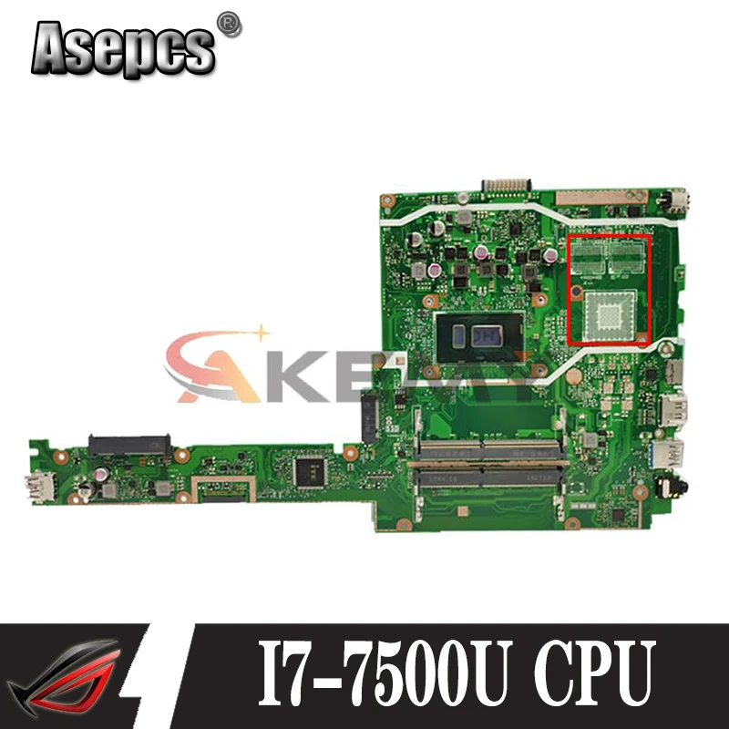 

Akemy X407UA Notebook motherboard with I7-7500U CPU For asus X407 X407U X407UA X407UAR Laptop motherboard Tested full 100%