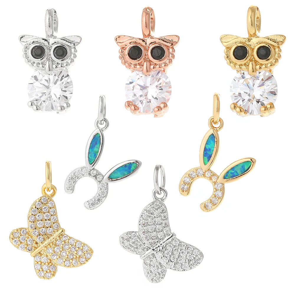 

Butterfly Jewelry Charms for Jewelry Making Cute Animal Owl Charm Pendant Charms Diy Earrings Necklace Bracelet MakeGold Copper