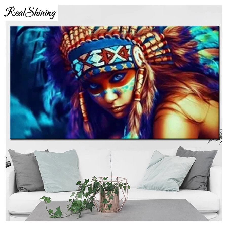 5d diy Алмазная картина этническая индийская девушка полностью квадратная круглая