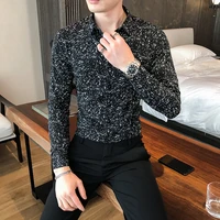 High Quality Spring New Business Gentlemen Casual Shirt Men Clothes 2022 Black Long Sleeve Slim Fit Formal Wear Blouse Homme 3XL