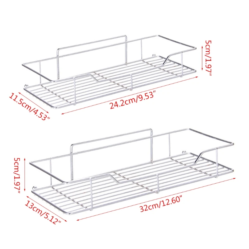 

Stainless Steel Shower Organizer Basket Bathroom Shelf Wall Mounted Storage Rack with Suction Cup 37ME