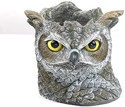 Planters for succulents Resin Owl Planter Pen Holder with Drainage Hole Large Opening 5.5 inches Plant Pots Youfui Indoor | Дом и сад