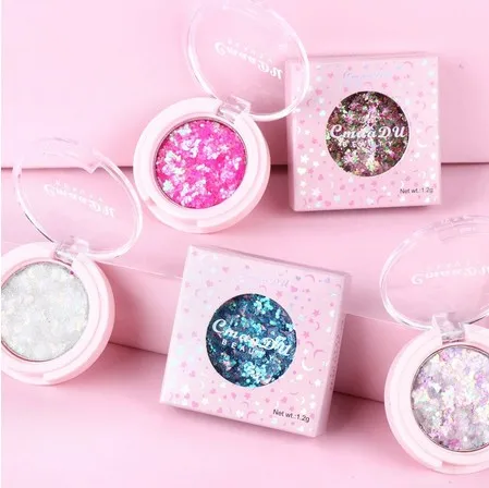 2021 самая дешевая пудра для глаз палитра теней век Сияющие Блестки пентаграмма