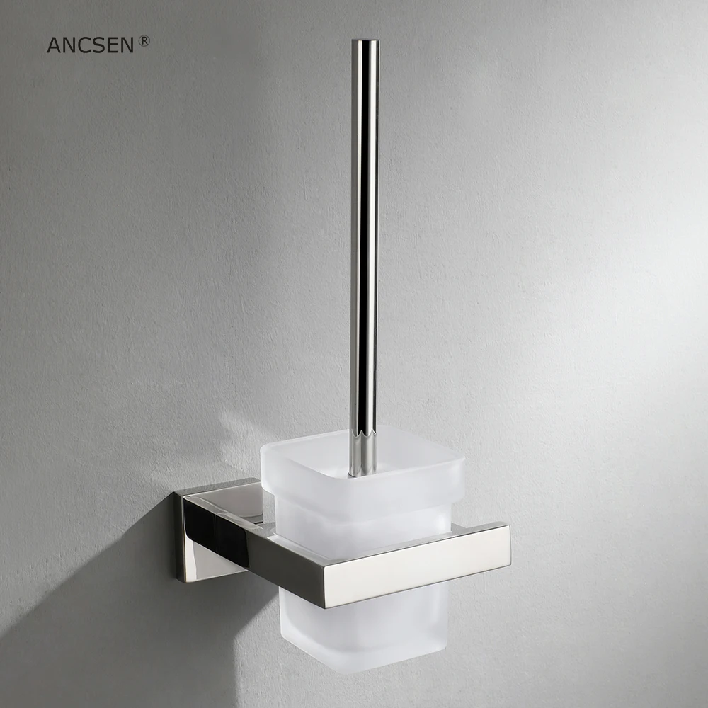 

Toilet Brush Wall-Mounted Base Cleaning Brush Bath Toilet Brush Head Holder with Handle Cleaning Set Toilet Bowl Accessories