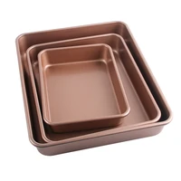 nonstick square oven baking tray cake bread pastry pans thicken carbon steel golden biscuits bakeware mold kitchen cooking tools