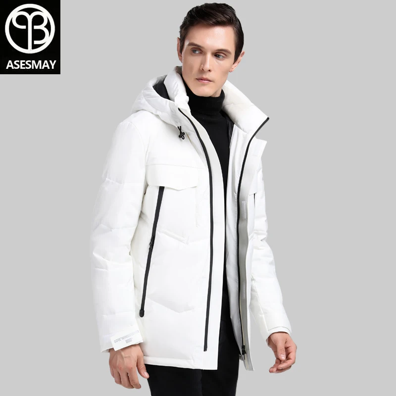 Мужской пуховик с капюшоном длинная куртка на молнии теплая парка верхняя одежда