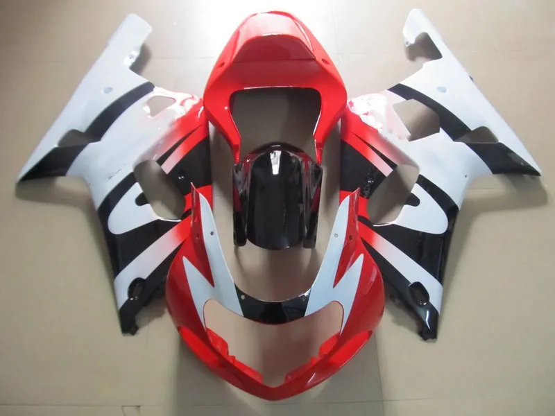 Комплект обтекателей под заказ для GSXR600 750 01 02 03 GSXR 600 GSXR750 2001 2002 2003 ABS белый красный