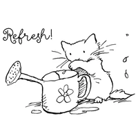 cat watering can pattern metal cutting dies and clear stamps set for diy scrapbooking card album photo 2021 new arrival