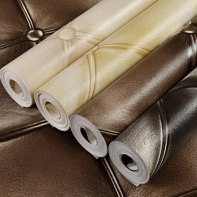 

European Luxury Wallpaper PVC Imitation Leather 3D Wall Paper Roll For Living Room Bedroom Hotel Papel De Parede Home Decor