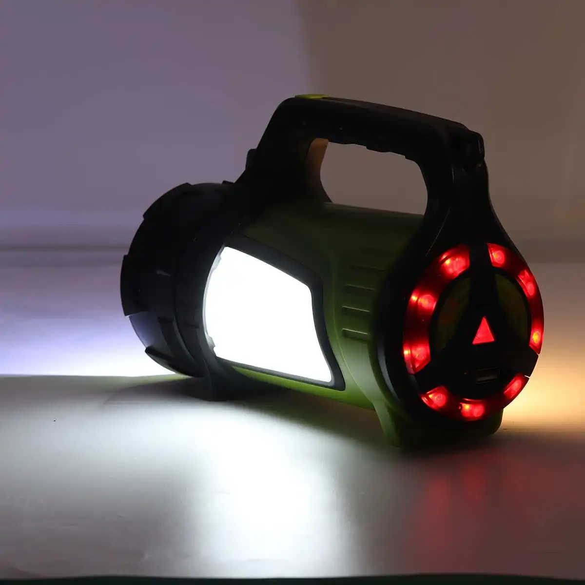 vender 500w Uso Longo Usb Recarregável Led Tocha Lanterna De Acampamento à Prova Dwaterproof água Ao Ar Livre Busca Lanterna Para A Caça De Peixes