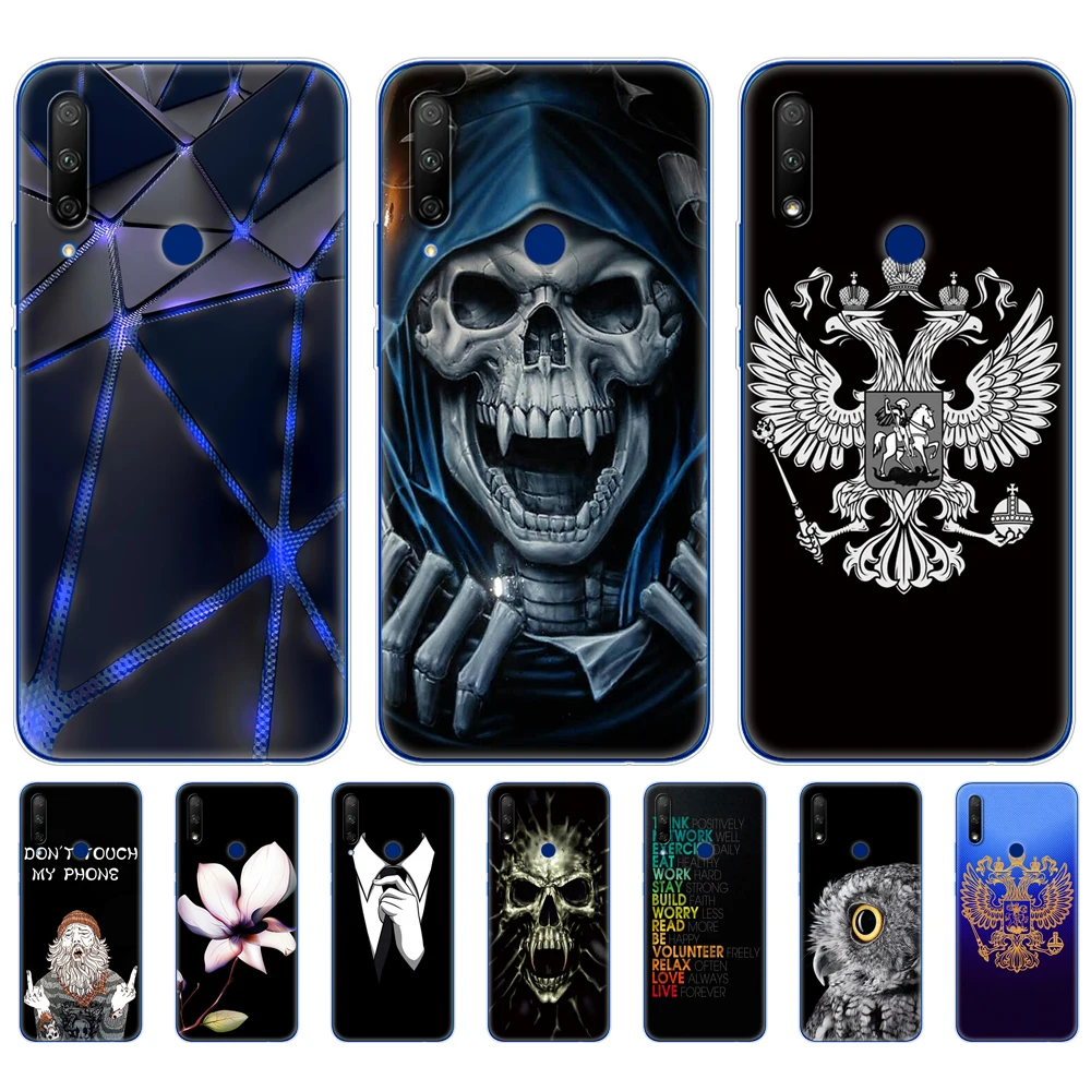 Чехол для huawei honor 9x силиконовый мягкий чехол из ТПУ premium с отверстием отпечатков