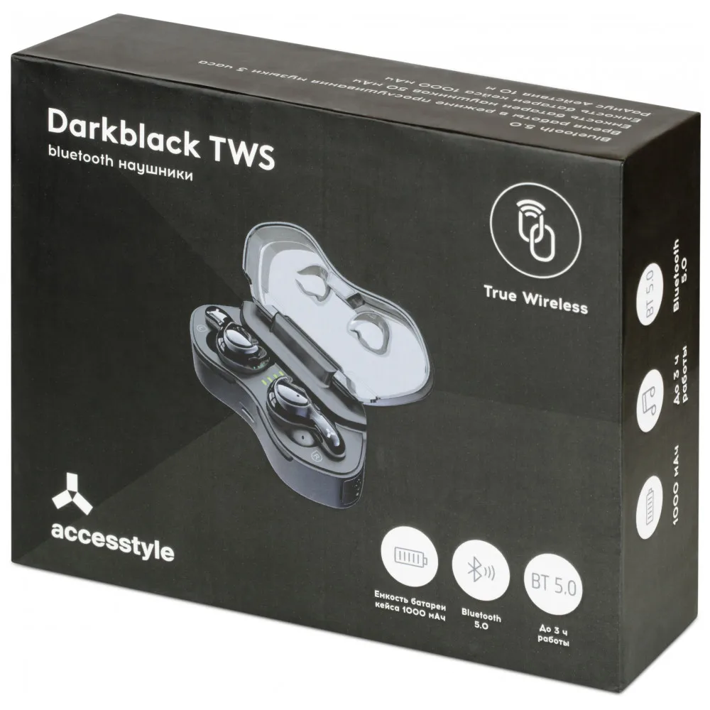 Беспроводные наушники Accesstyle Darkblack TWS|Наушники и гарнитуры| |
