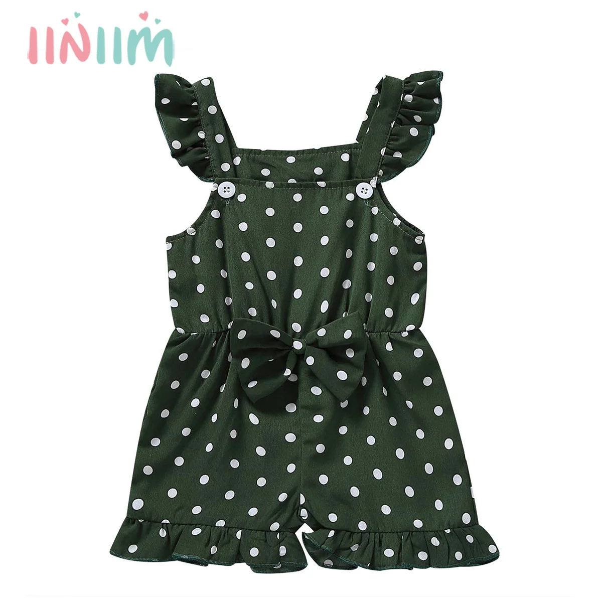 Одежда для малышей девочек летний детский комбинезон без рукавов с оборками и