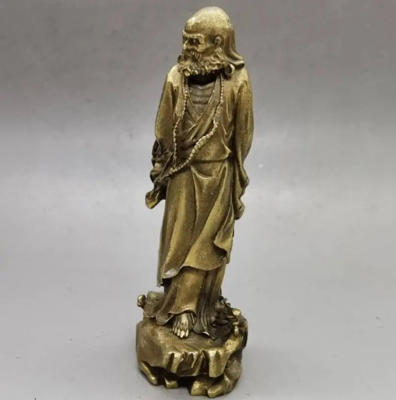 

China brass Master Dharma small crafts statue