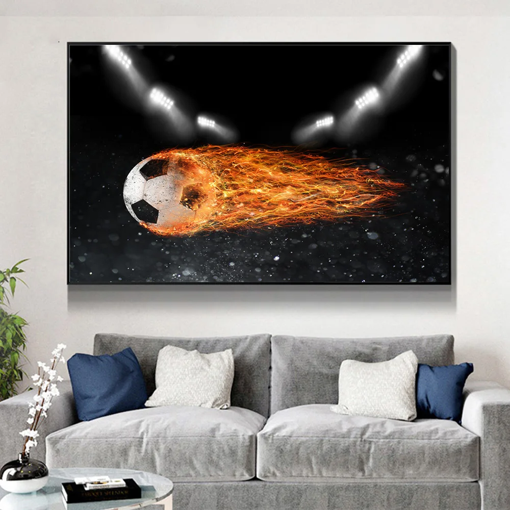 Плакаты с изображением огненного футбола современные картины на холсте цитаты