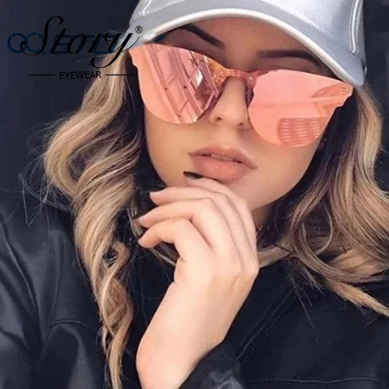 Женские солнцезащитные очки кошачий глаз с зеркальными стеклами|rose gold sunglasses