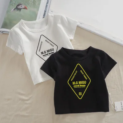 

Baby Clothes Boys Casual Cotton T Shirt 2020 Summer New Children's Short Sleeve Print T Shirts Kids Girls White Top Tees 2-7Y