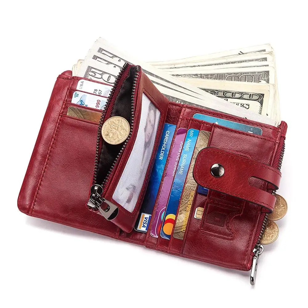 Кошелек GZCZ Rfid из натуральной кожи мужской кошелек с застежкой для монет