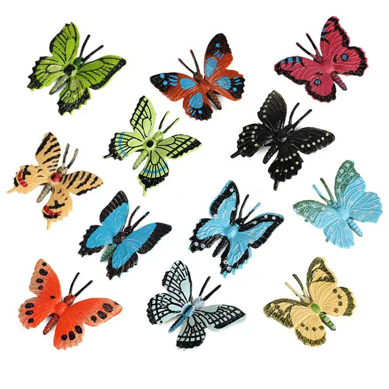 

12Pcs Butterfly Animal Model Figure Plastic Lifelike Insect Figurine Collection Action Figures Insects Model Kid Educational Toy