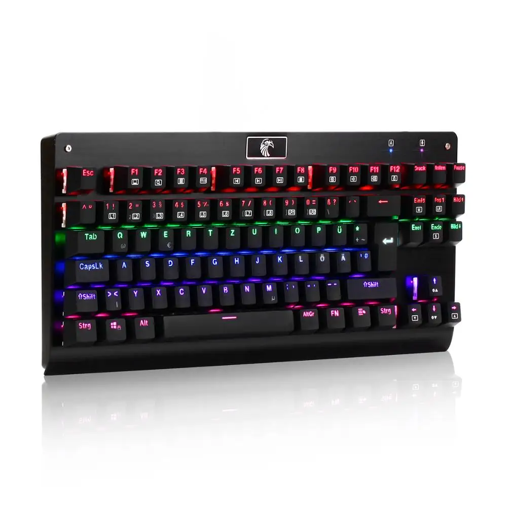 Светодиодный TKL с подсветкой механическая клавиатура синий переключатель