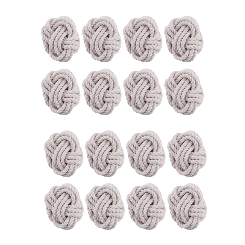 16Pcs Model Room Natural Jute Napkin Ring Rope Woven Napkin Buckle Linen Rope Napkin Ring