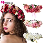 Molans, новинка, свадебная корона с цветами, Интимная и красивая богемная пляжная гирлянда с цветами, Романтические свадебные венки из искусственной розы