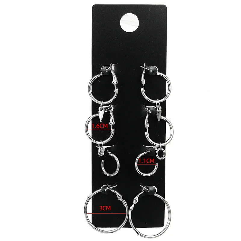 

Bacolod 11/16/30mm Round Hoop Earrings Set for Women 2021 Winter Popular Party Birthday Wedding Silver Color Jewelry Best Gifts