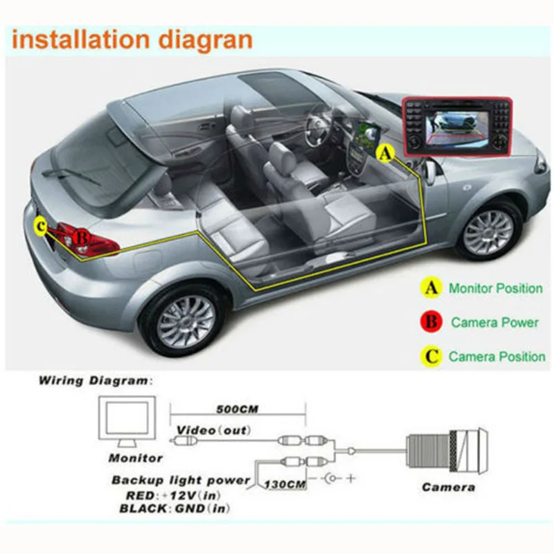 Автомобильная камера заднего вида для FORD Fiesta S Max Focus 1/3 датчик CCD 12 В постоянного