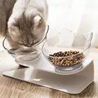 Кота -- популярная уникальная известная марка Cat собачья миска прозрачная как Материал Non-slip Еда чаша с емкостью для защиты шейного отдела точки прозрачные линзы