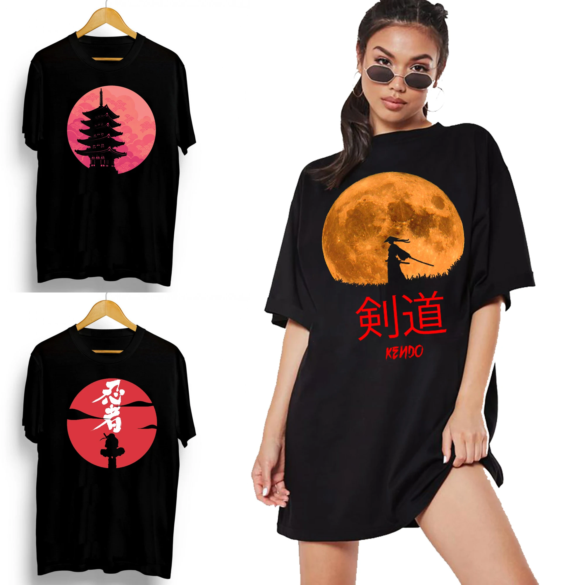 

Женские футболки из 100% хлопка, с коротким рукавом и круглым вырезом, с принтом японского аниме, повседневные футболки, топы, XS-3XL