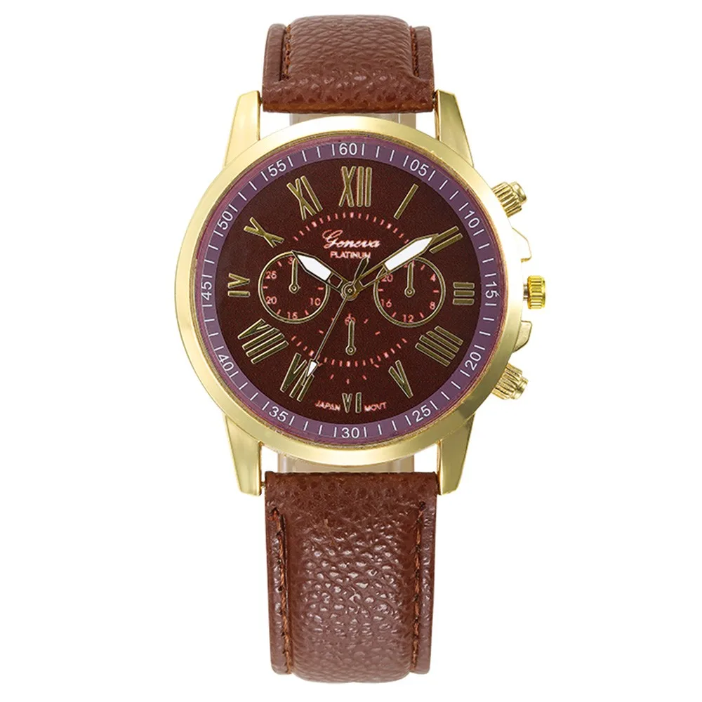 

Часы наручные женские кварцевые аналоговые с римскими цифрами из искусственной кожи